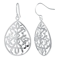 Silver Reflections Pure Silver Over Brass Pear Drop Earrings