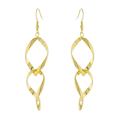 Silver Reflections 14K Gold Over Brass Drop Earrings