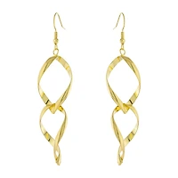 Silver Reflections 14K Gold Over Brass Drop Earrings