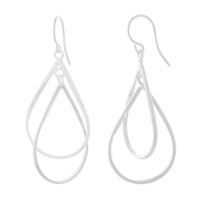 Silver Reflections Pure Silver Over Brass Pear Drop Earrings