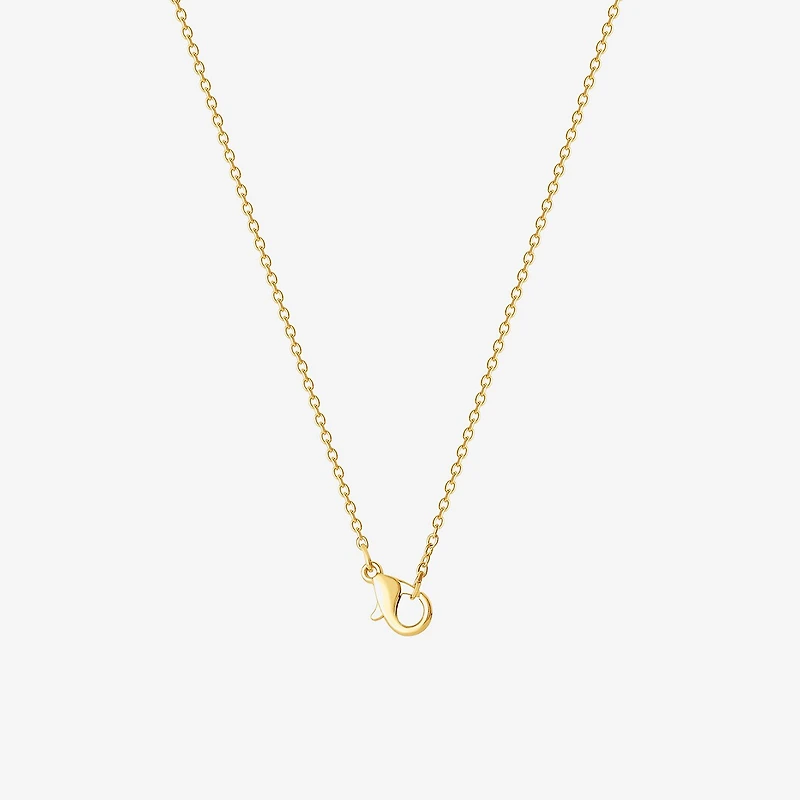 Disney Classics Womens Crystal 18K Gold Over Brass 18 Inch Pendant Necklace