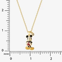 Disney Classics Womens Crystal 18K Gold Over Brass 18 Inch Pendant Necklace