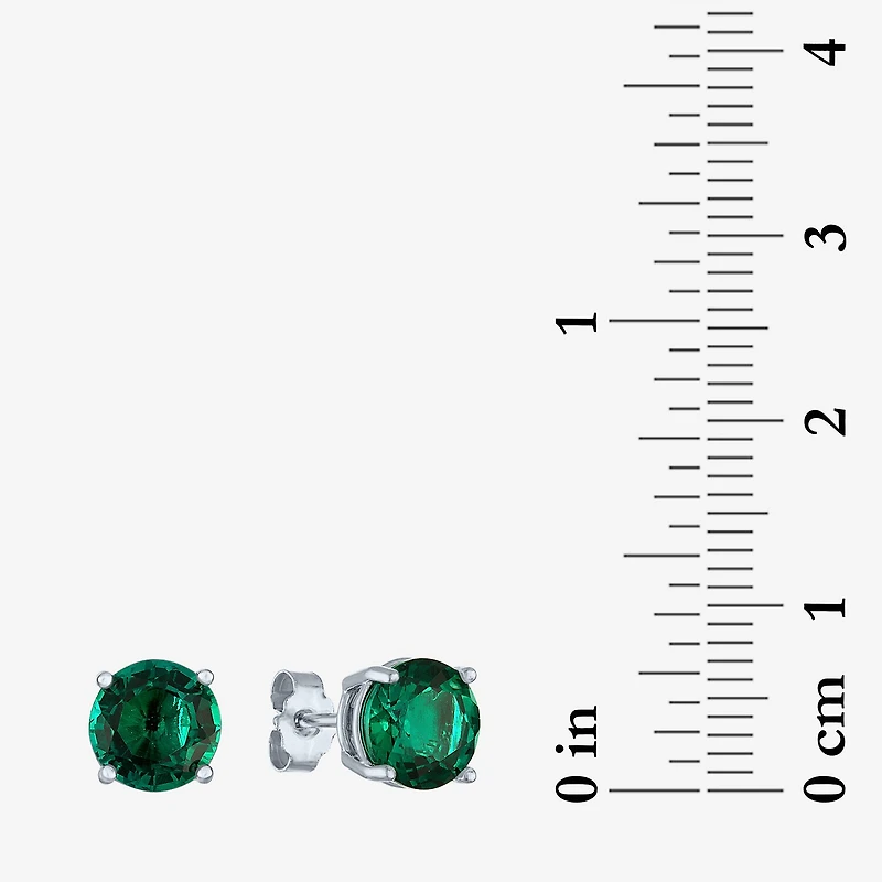 Gemstone Sterling Silver 7mm Stud Earrings
