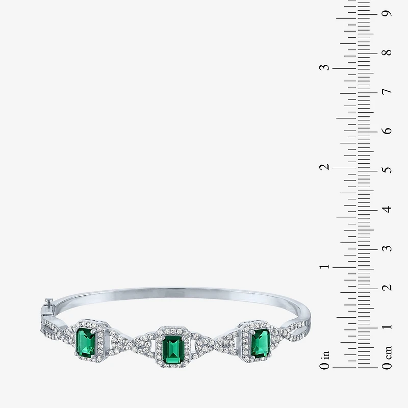 Womens 4-pc. Simulated Emerald & Cubic Zirconia Silver Over Brass Jewelry Set