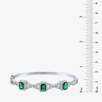 Womens 4-pc. Simulated Emerald & Cubic Zirconia Silver Over Brass Jewelry Set