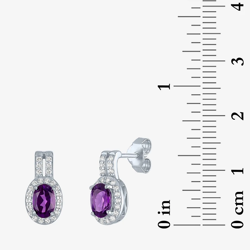 Womens Genuine Purple Amethyst Sterling Silver 3-pc. Jewelry Set