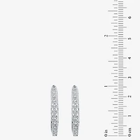 Womens 1 CT. T.W. Natural White Diamond 14K Gold 24.9mm Hoop Earrings