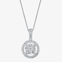 Womens 1/2 CT. T.W. Natural White Diamond 14K or Yellow Gold Round Pendant Necklace