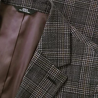 Haggar JMH Tailored Slub Glen Plaid Mens Stretch Fabric Modern Fit Sport Coat