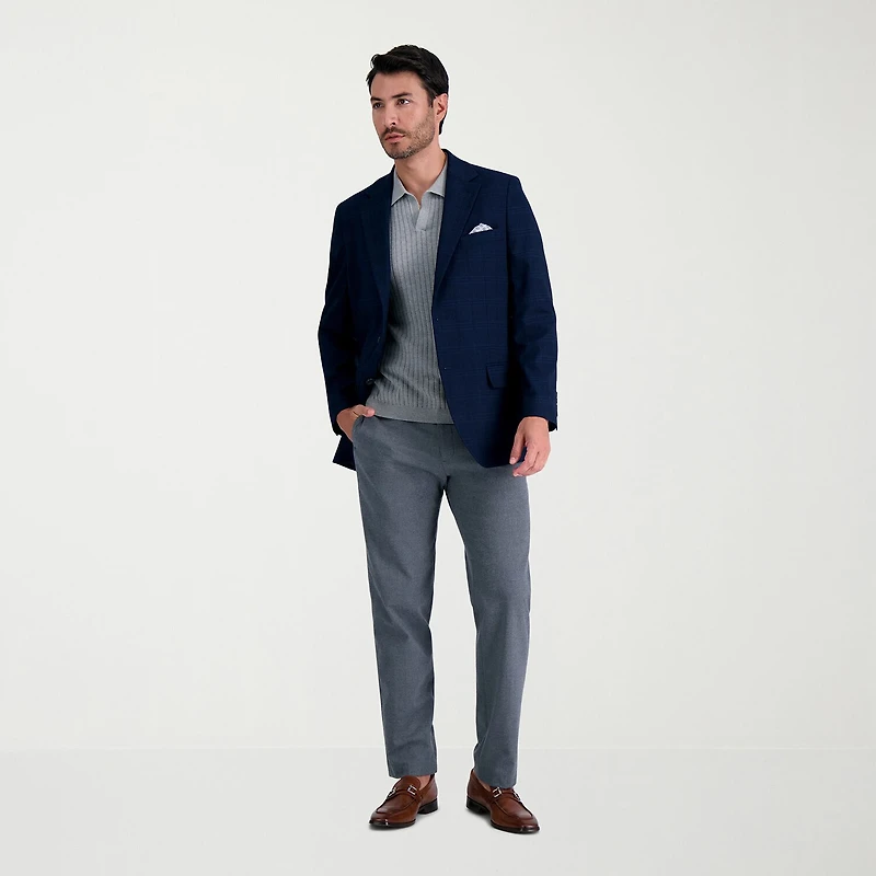 Haggar JMH Tailored Tonal Plaid Mens Stretch Fabric Modern Fit Sport Coat