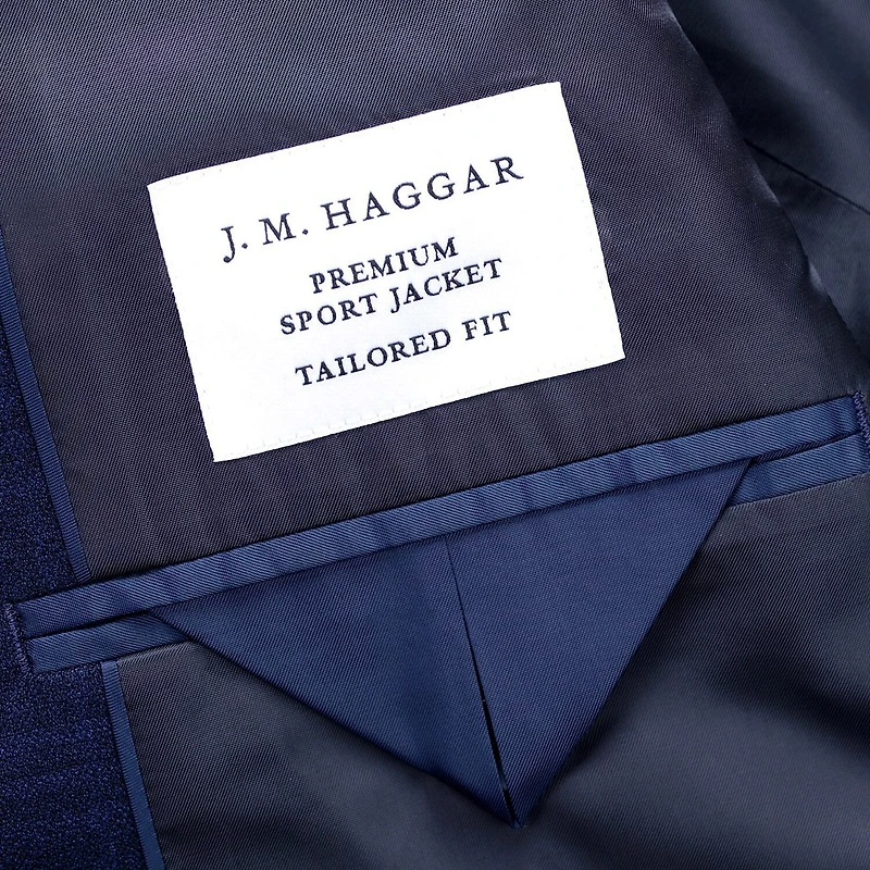 Haggar JMH Tailored Tonal Plaid Mens Stretch Fabric Modern Fit Sport Coat