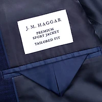 Haggar JMH Tailored Tonal Plaid Mens Stretch Fabric Modern Fit Sport Coat