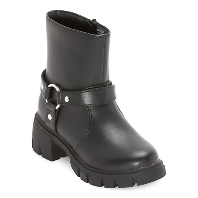 Thereabouts Little & Big Kid Girls Zuri Chunky Heel Motorcycle Boots