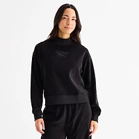 Reebok Womens Long Sleeve Velour Mock Neck Top