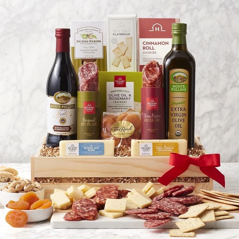 Hickory Farms Deluxe Meat and Cheese Gift Crate Set