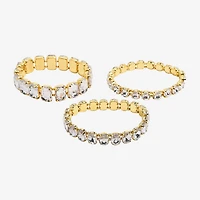 Bijoux Bar Womens 3-pc. Glass Bracelet Set