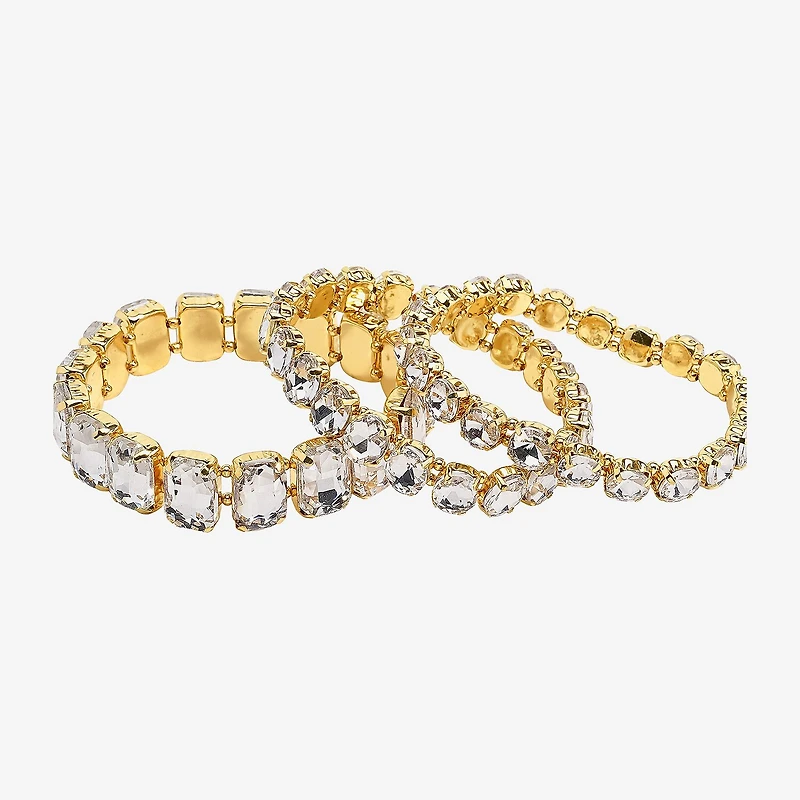 Bijoux Bar Womens 3-pc. Glass Bracelet Set