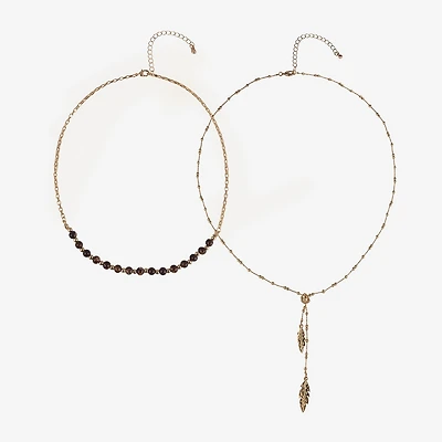 Mixit Gold Tone Womens 2-pc. Necklace Set