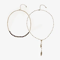 Mixit Gold Tone Womens 2-pc. Necklace Set