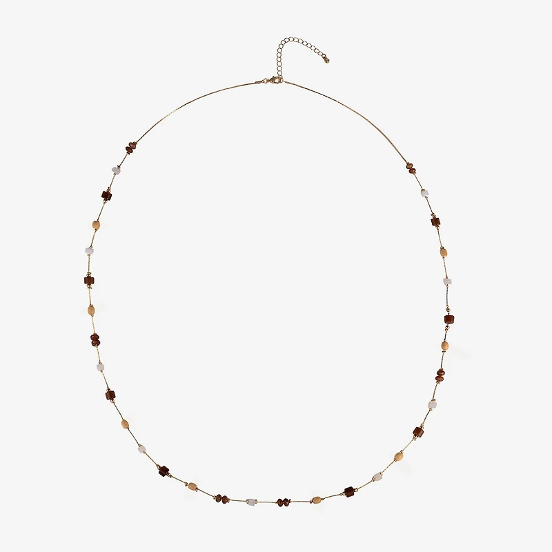 Mixit Gold Tone Womens 36 Inch Illusion Necklace