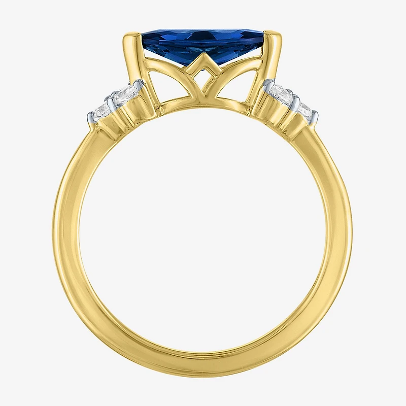 Gemstone 14K Gold Over Silver Marquise Cocktail Ring