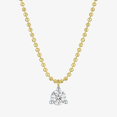 Yes, Please! Womens 1/5 CT. Lab Grown White Diamond Sterling Silver Round 18 Inch Pendant Necklace