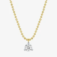 Yes, Please! Womens 1/5 CT. Lab Grown White Diamond Sterling Silver Round 18 Inch Pendant Necklace
