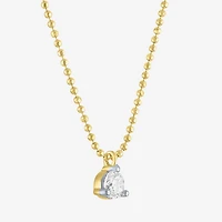 Yes, Please! Womens 1/5 CT. Lab Grown White Diamond Sterling Silver Round 18 Inch Pendant Necklace
