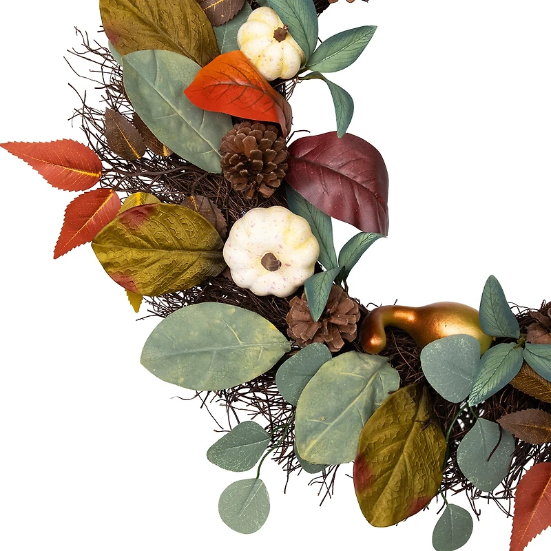 Northlight 24" Pumpkin Pinecone And Gourd Wreath