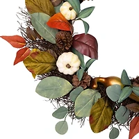 Northlight 24" Pumpkin Pinecone And Gourd Wreath