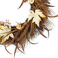 Northlight 24" Cattail And Wheat Twig Wreath