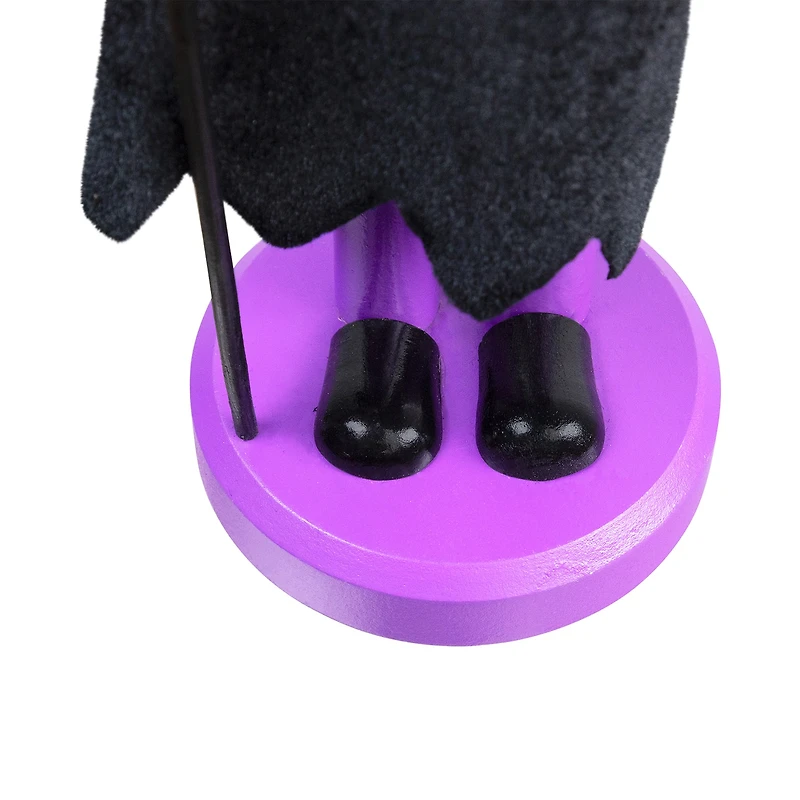 14'' Black and Green Witch Jack-O-Lantern Halloween Nutcracker with Broom