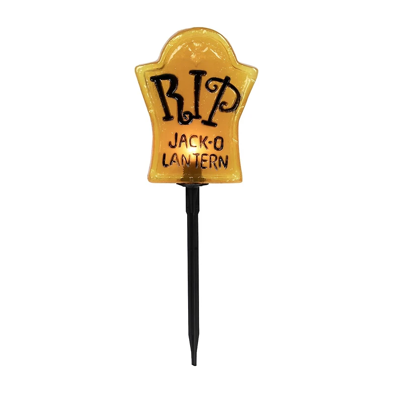 Set of 3 Tombstone Halloween Pathway Markers - 3.5ft Black Wire
