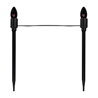 Set of 10 Purple C9 Bulb Halloween Pathway Markers - 8.75ft Black Wire