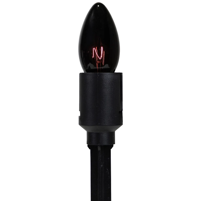 Set of 10 Purple C9 Bulb Halloween Pathway Markers - 8.75ft Black Wire