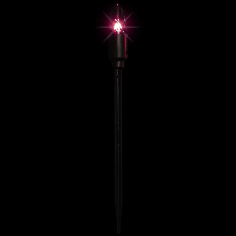 Set of 10 Purple C9 Bulb Halloween Pathway Markers - 8.75ft Black Wire