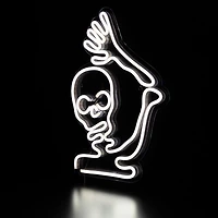 15'' White LED Lighted Neon Style Skeleton Halloween Window Silhouette