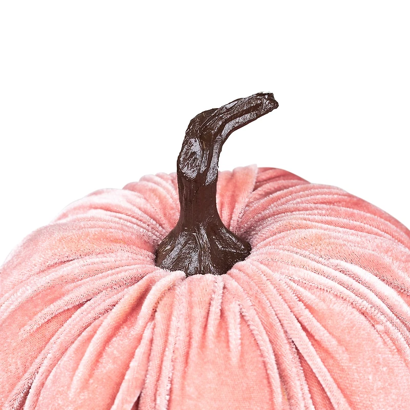 Northlight 6.25" Pink Velour Pumpkin Fall Harvest Thanksgiving Tabletop Decor