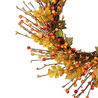 Northlight 22in Orange Berry And Yellow Leaf Wreath