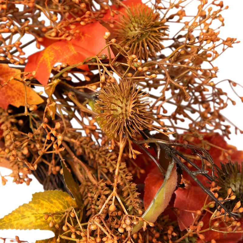 Northlight 24in Maple Leaf And Berry Unlit Wreath