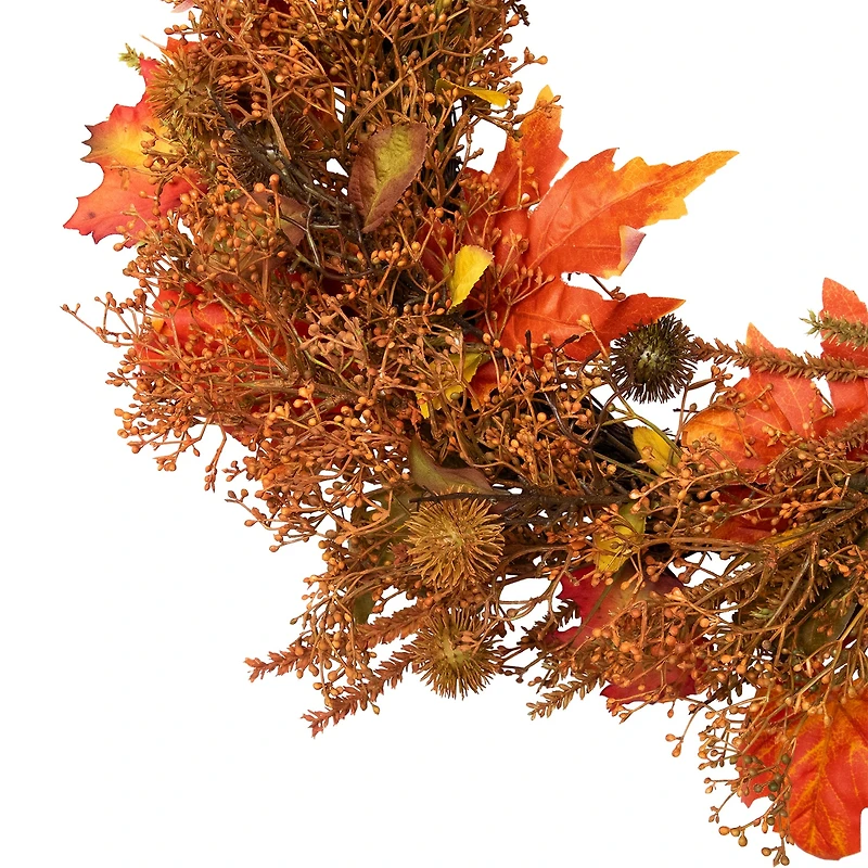 Northlight 24in Maple Leaf And Berry Unlit Wreath