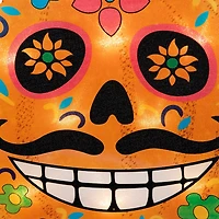Northlight 15in Lighted Sugar Skull Pumpkin Decorative Lantern