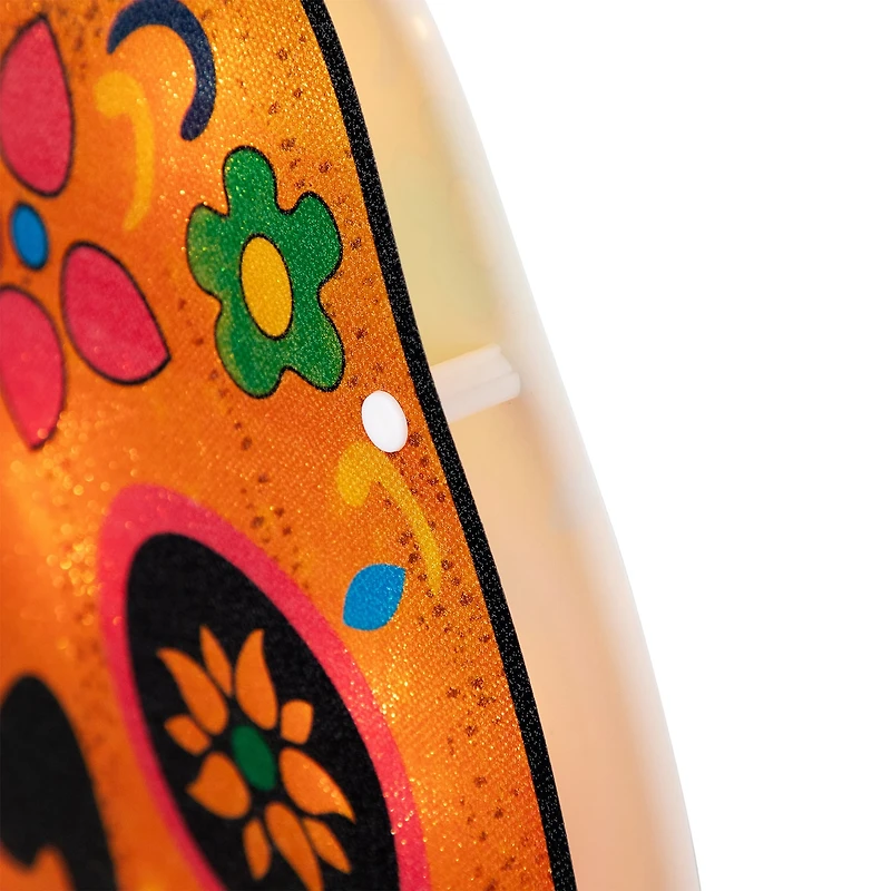 Northlight 15in Lighted Sugar Skull Pumpkin Decorative Lantern