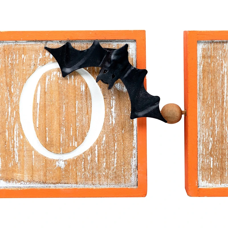 Northlight 27.5in Beige And Orange Boo Hanging Banner Wall Art Set