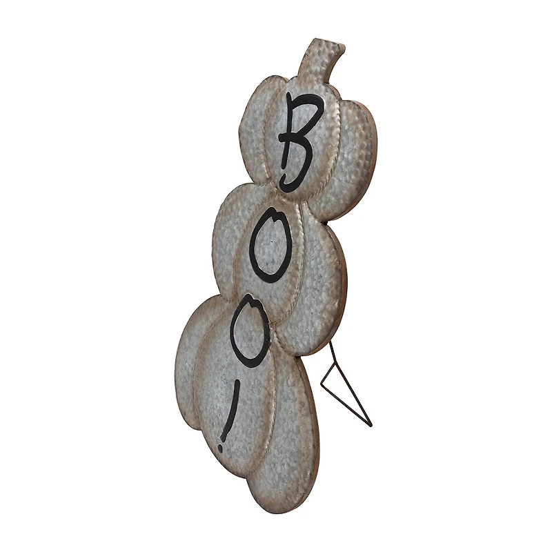 Northlight 28in Boo! Metal Pumpkin Halloween Yard Art