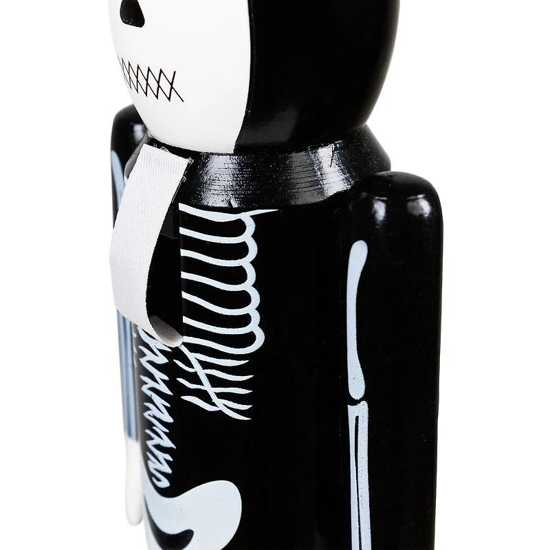 Northlight 14in Black And White Skeleton Wood Nutcracker