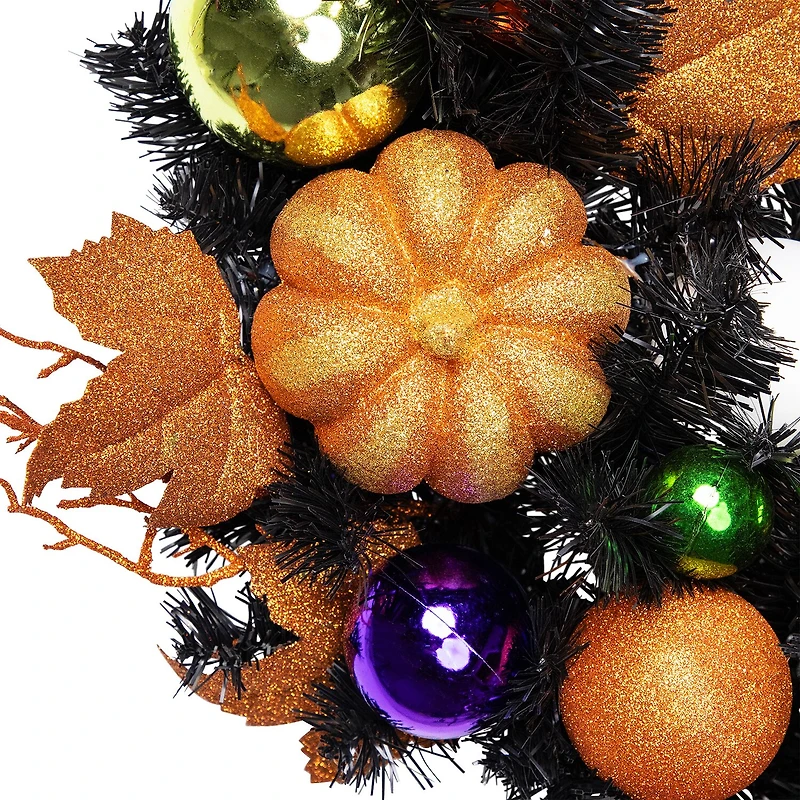 Northlight 24in Jack-O-Lantern In Witches Hat Wreath