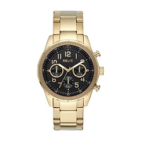 Relic By Fossil Mens Multi-Function Gold Tone Stainless Steel Bracelet Watch Zr15957