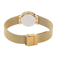 Bering Womens Crystal Accent Gold Tone Stainless Steel Bracelet Watch 10126-334