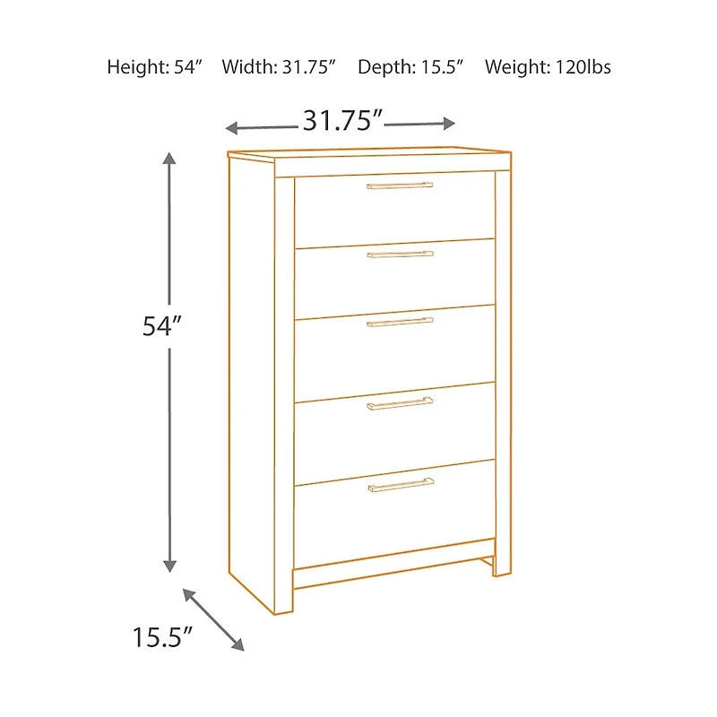 Signature Design by Ashley® Benchcraft® Derekson 5-Drawer Chest